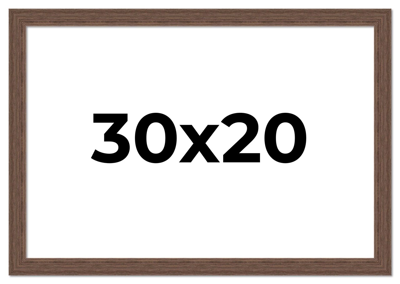 30x20 Wide Barnwood Picture Frame with UV-Resistant Acrylic & Acid Free Backing, Available in 6 Paint Finishes - Grey, Brown, White, and Black